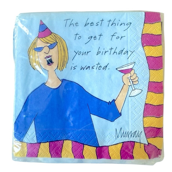 NEW Funny Birthday Is Wasted Paper Cocktail Napkins - Picture 1 of 1